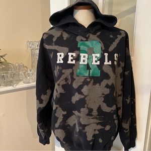 Rebels Black/Brown Tie Die Pullover Hoodie Sweatshirt UNISEX SZ XL